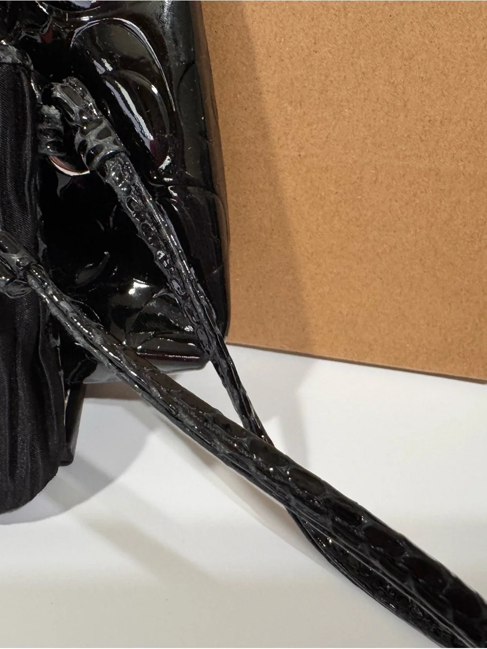Coach Black Pleated Fabric & Patent Leather Wristlet Duo - Picture 4 of 15